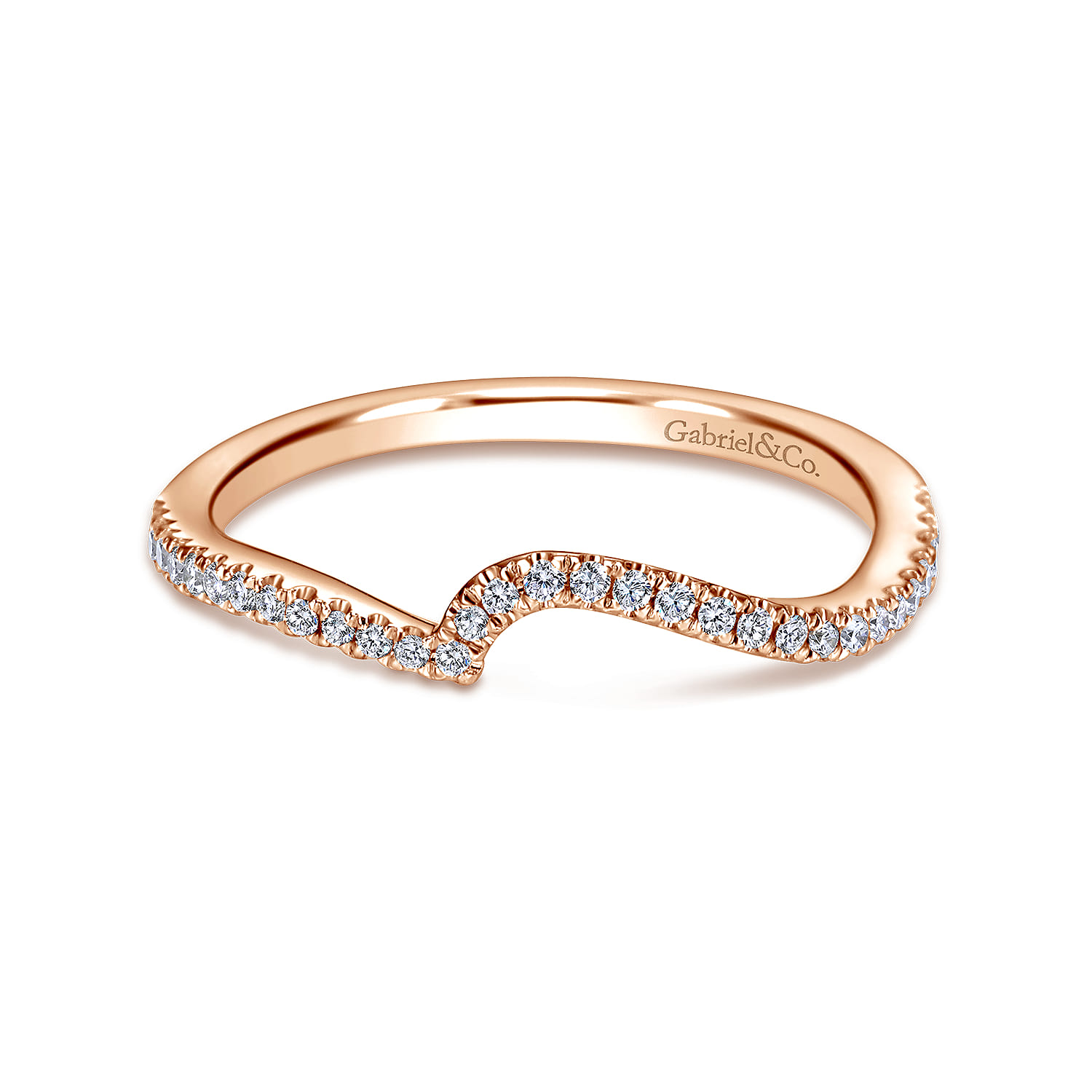 14K Rose Gold Matching Wedding Band - 0.15 ct - Shot 1