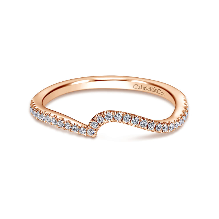 14K Rose Gold Matching Wedding Band - 0.15 ct - Shot 1