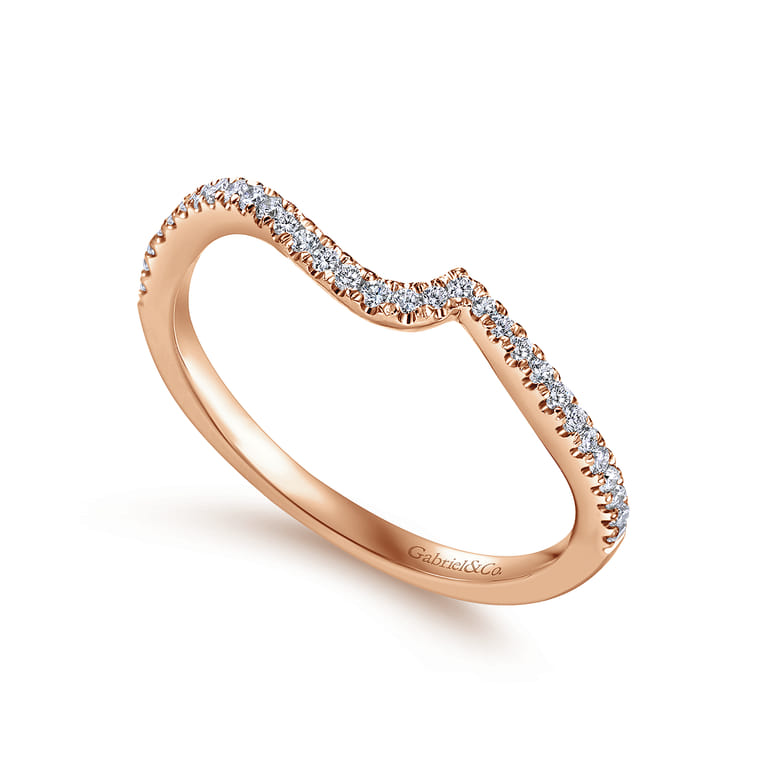 14K Rose Gold Matching Wedding Band - 0.15 ct - Shot 3