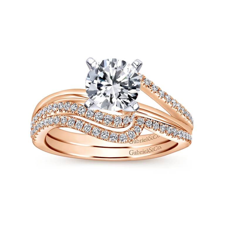 14K Rose Gold Matching Wedding Band - 0.15 ct - Shot 4