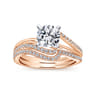 14K Rose Gold Matching Wedding Band - 0.15 ct