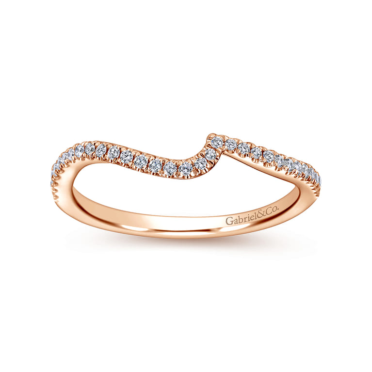 14K Rose Gold Matching Wedding Band - 0.15 ct - Shot 5