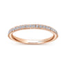 14K Rose Gold Matching Wedding Band - 0.17 ct