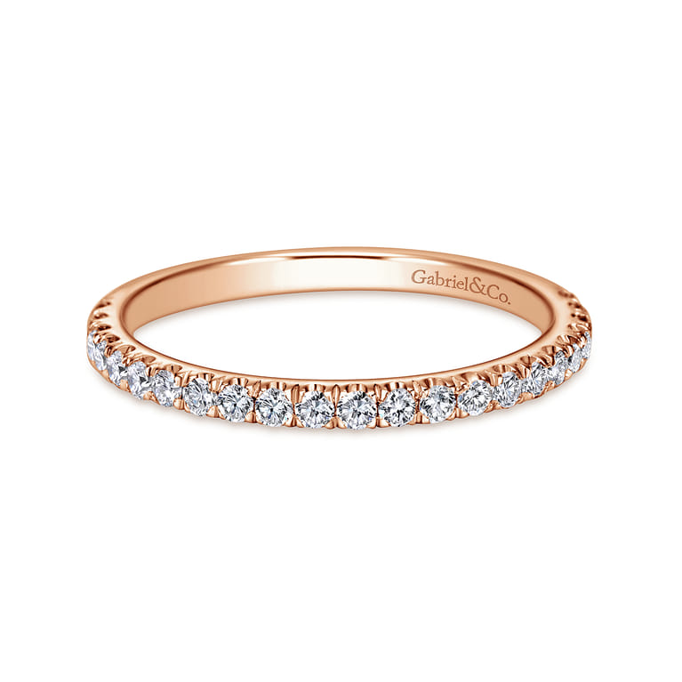 14K Rose Gold Matching Wedding Band - 0.3 ct - Shot 1