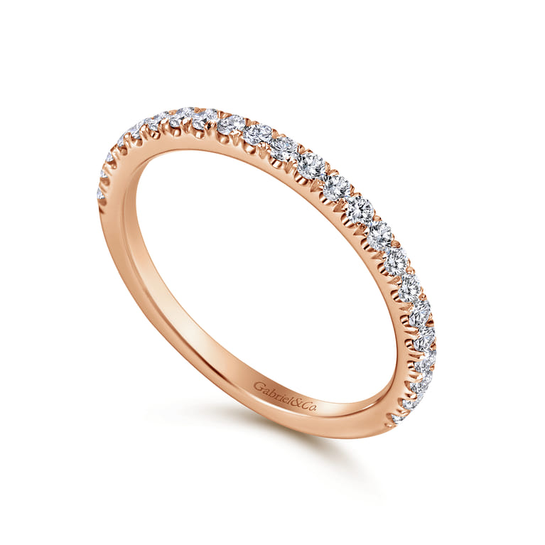 14K Rose Gold Matching Wedding Band - 0.3 ct - Shot 3