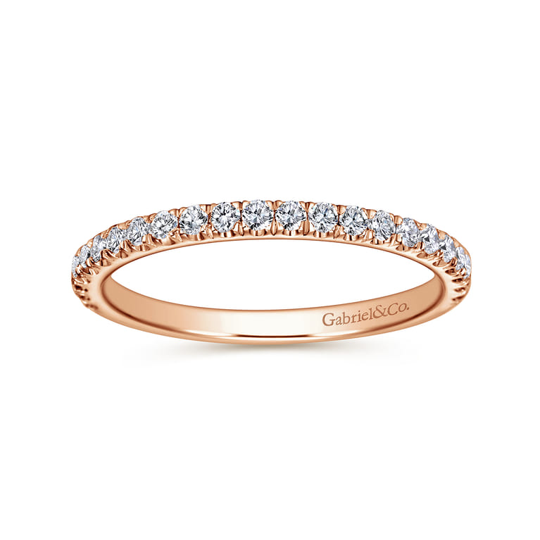 14K Rose Gold Matching Wedding Band - 0.3 ct - Shot 5