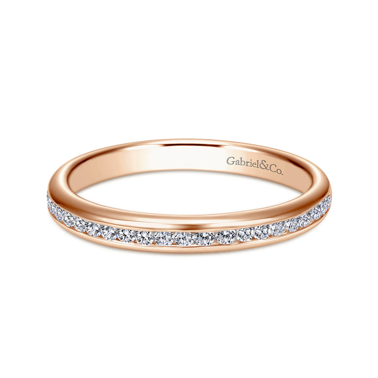 14K Rose Gold Matching Wedding Band - 0.22 ct - Shot 1