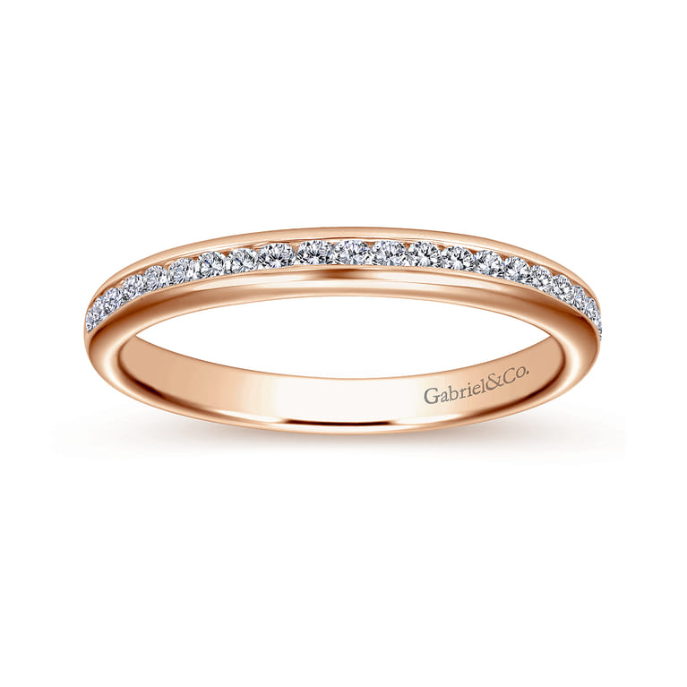 14K Rose Gold Matching Wedding Band - 0.22 ct - Shot 5