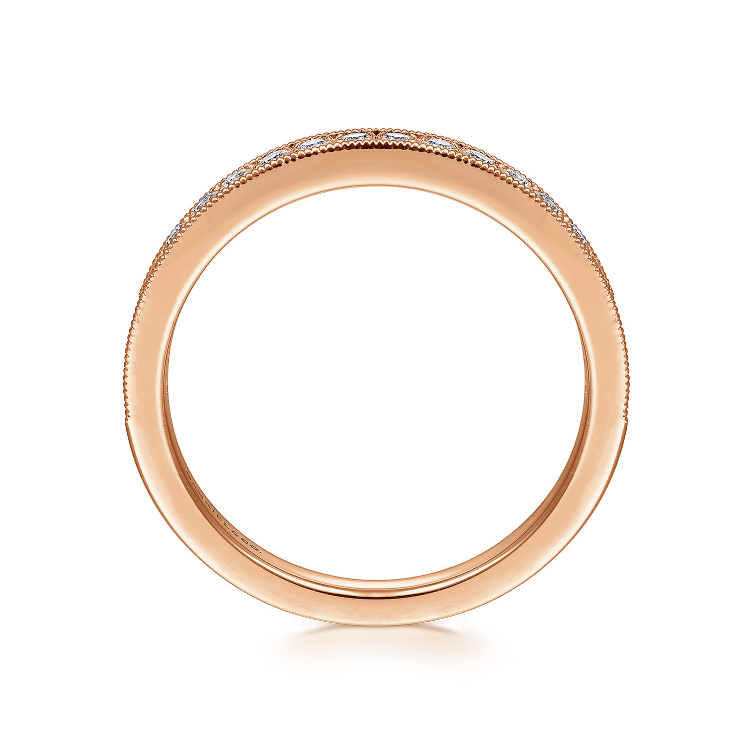 14K Rose Gold Matching Wedding Band - 0.2 ct - Shot 2