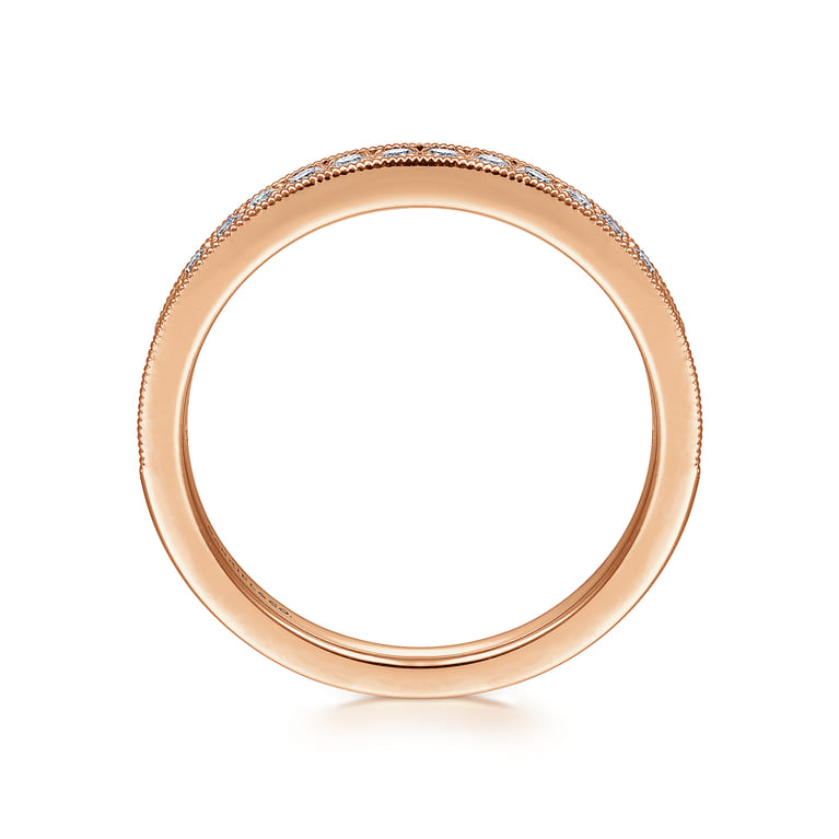 14K Rose Gold Matching Wedding Band - 0.2 ct - Shot 2