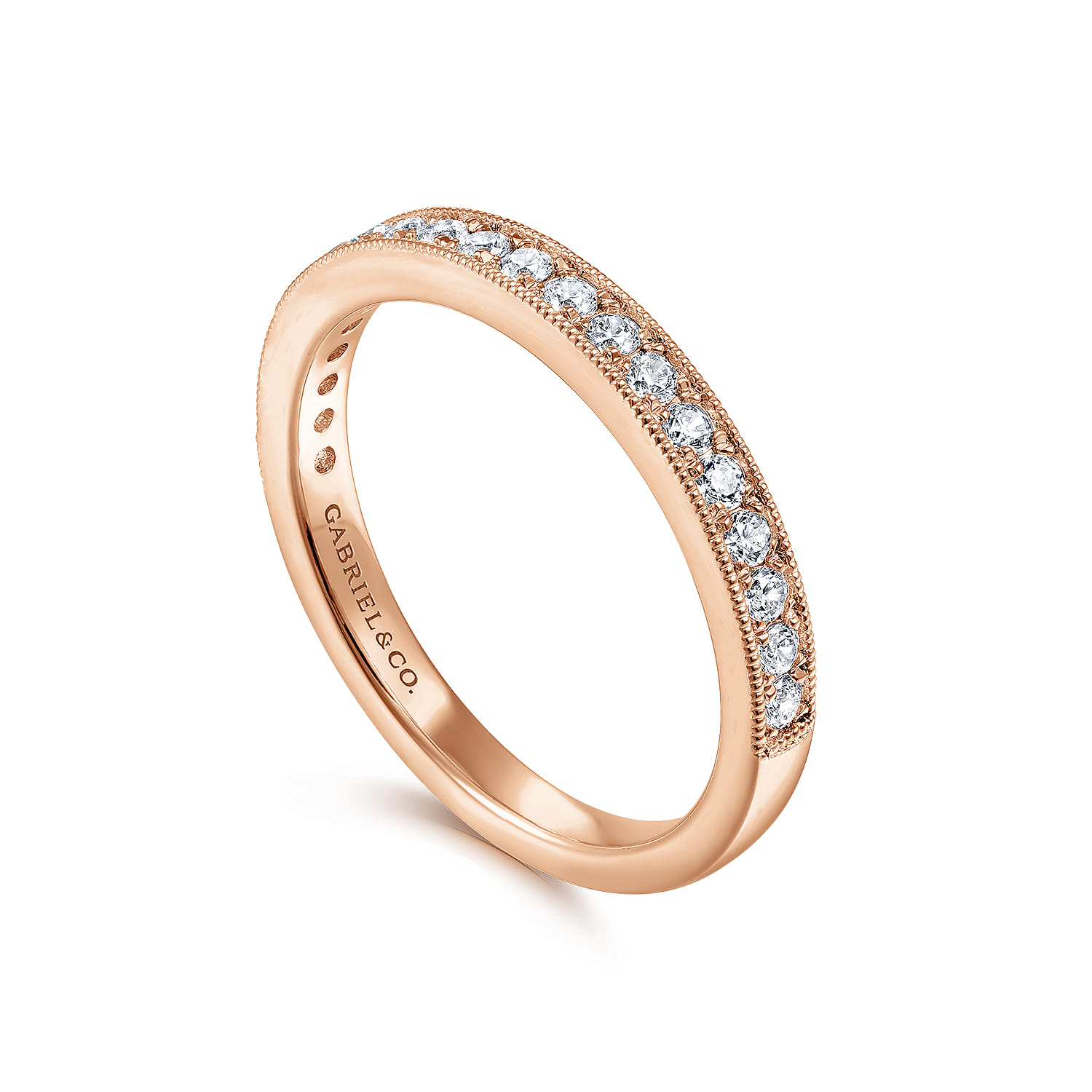 14K Rose Gold Matching Wedding Band - 0.2 ct - Shot 3