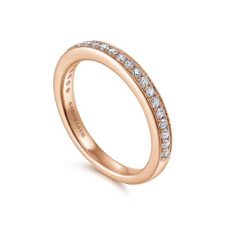 14K Rose Gold Matching Wedding Band - 0.18 ct - Shot 3