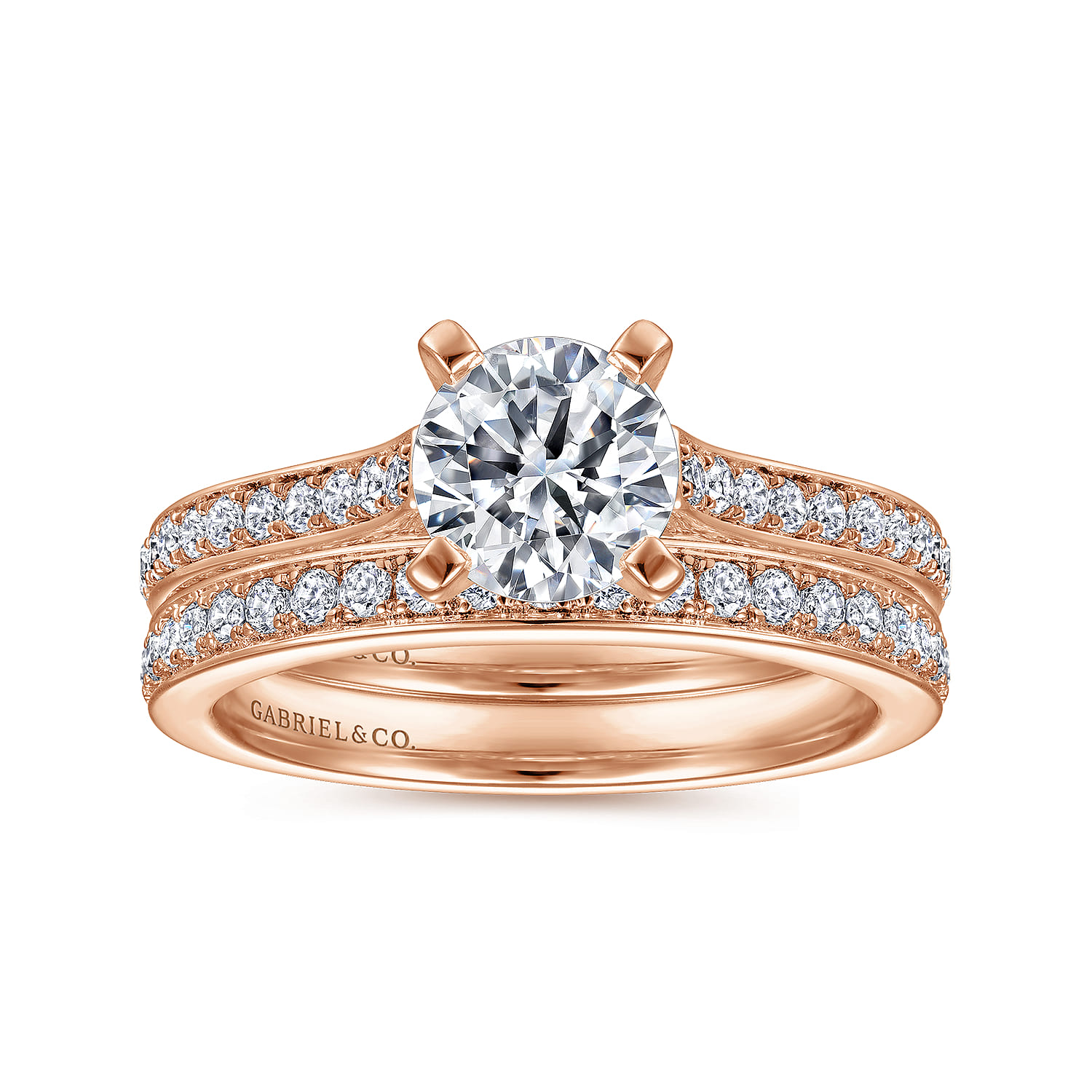 14K Rose Gold Matching Wedding Band - 0.18 ct - Shot 4