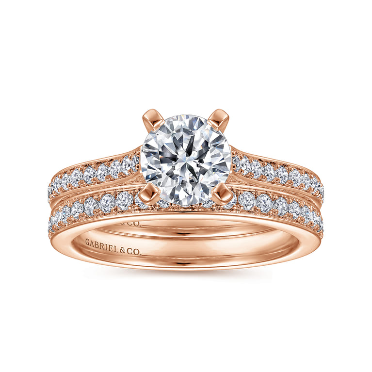 14K Rose Gold Matching Wedding Band - 0.18 ct - Shot 4
