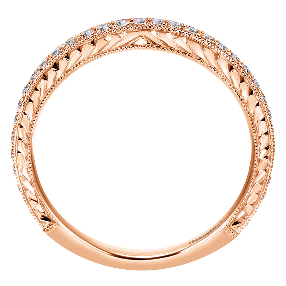 14K Rose Gold Matching Wedding Band - 0.28 ct - Shot 2