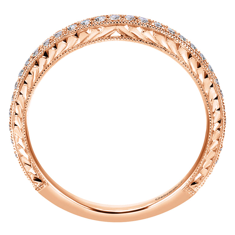 14K Rose Gold Matching Wedding Band - 0.28 ct - Shot 2