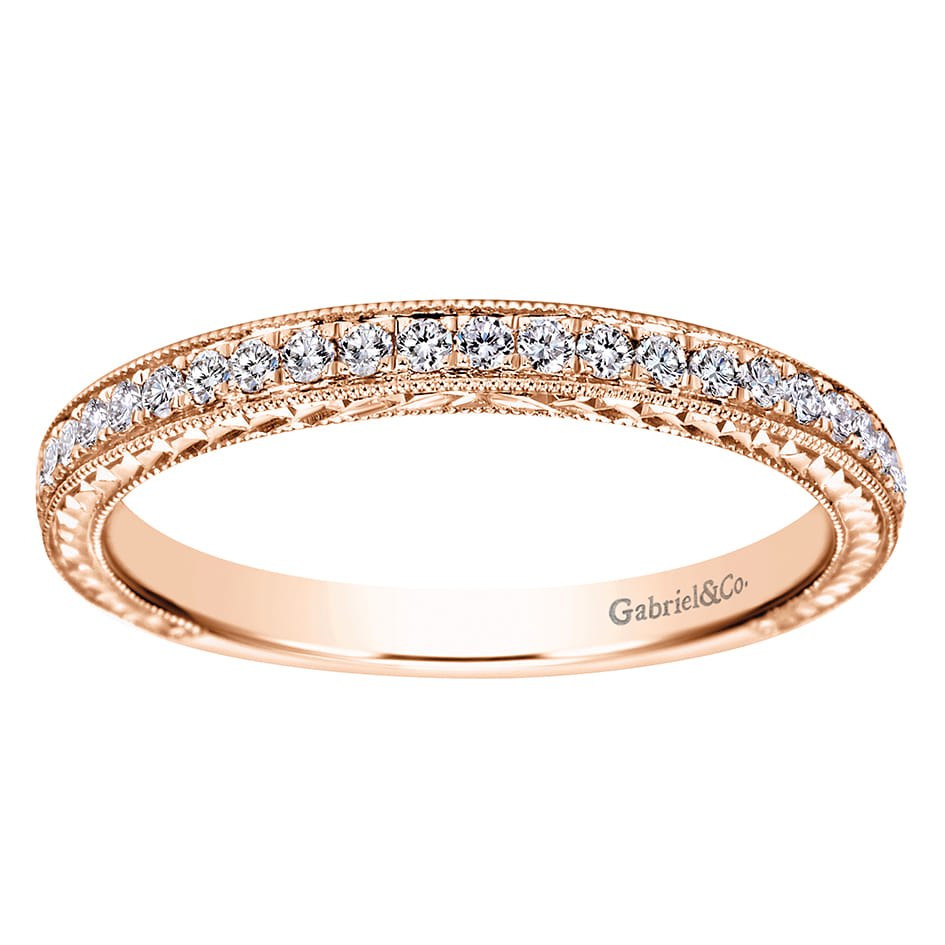 14K Rose Gold Matching Wedding Band - 0.28 ct - Shot 4