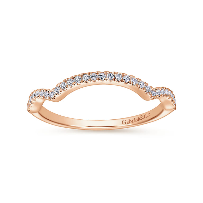 14K Rose Gold Matching Wedding Band - 0.14 ct - Shot 5
