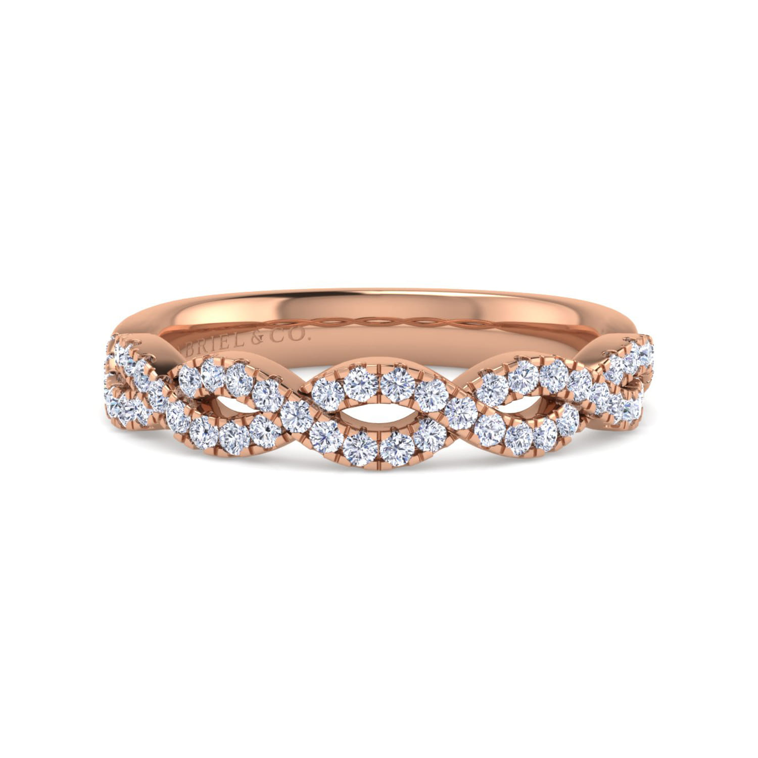 14K Rose Gold Matching Wedding Band - 0.32 ct - Shot 1