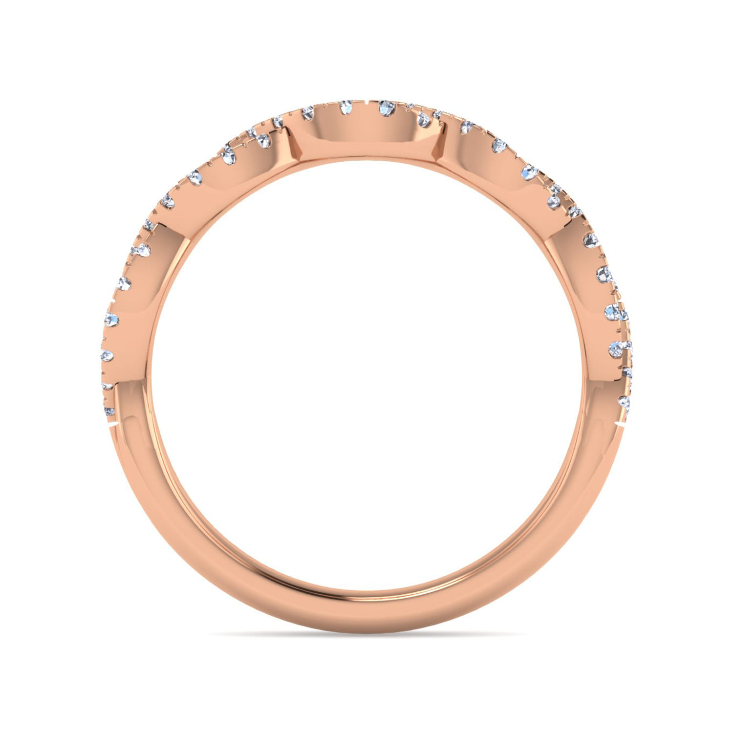 14K Rose Gold Matching Wedding Band - 0.32 ct - Shot 2