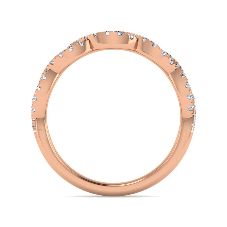 14K Rose Gold Matching Wedding Band - 0.32 ct - Shot 2