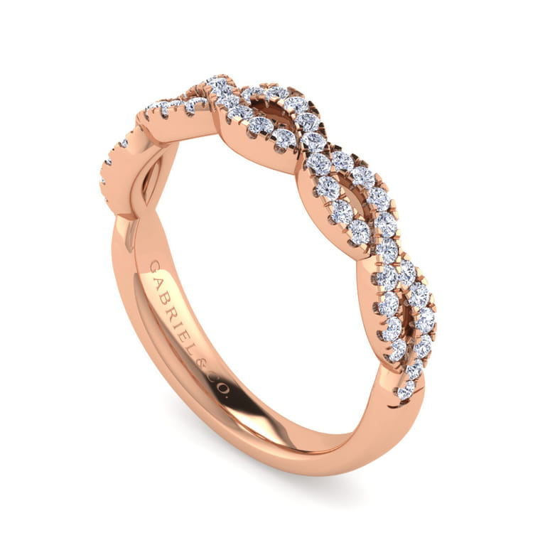 14K Rose Gold Matching Wedding Band - 0.32 ct - Shot 3