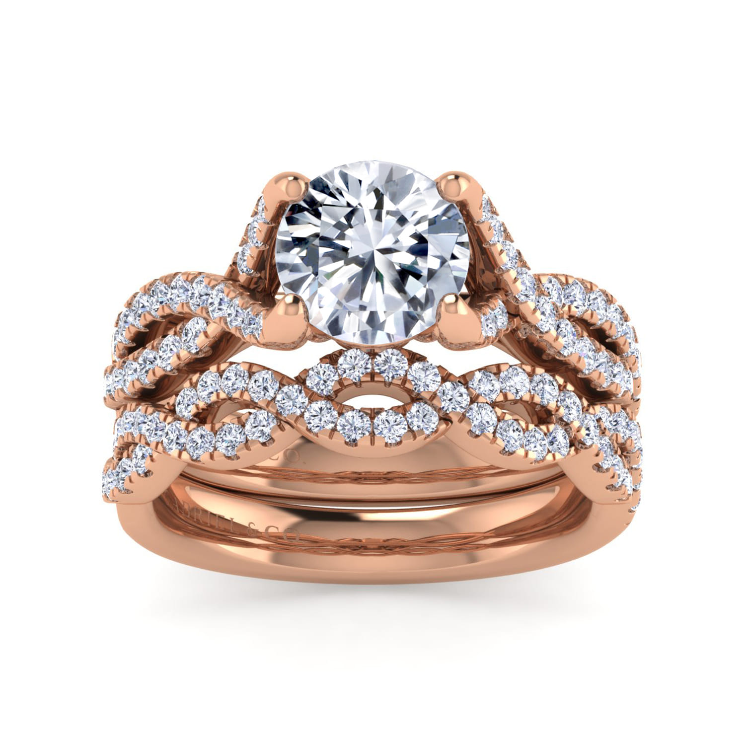 14K Rose Gold Matching Wedding Band - 0.32 ct - Shot 4