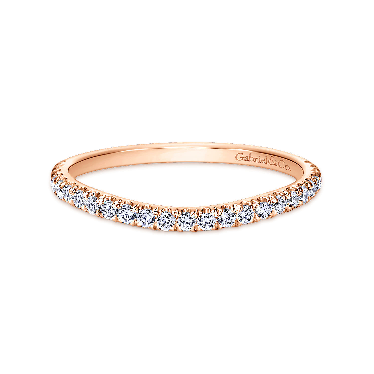 14K Rose Gold Matching Wedding Band - 0.3 ct - Shot 1