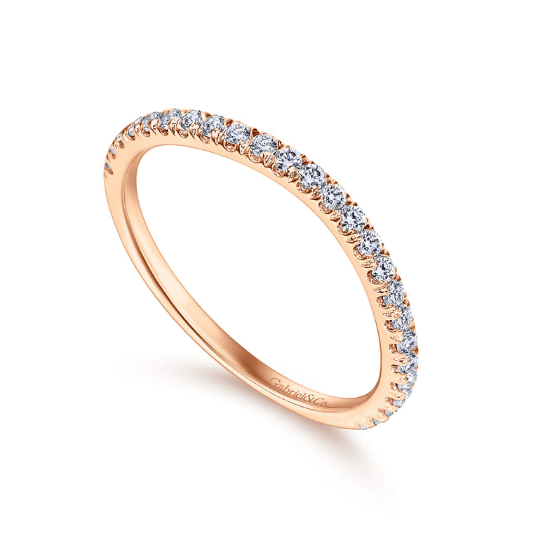 14K Rose Gold Matching Wedding Band - 0.3 ct - Shot 3