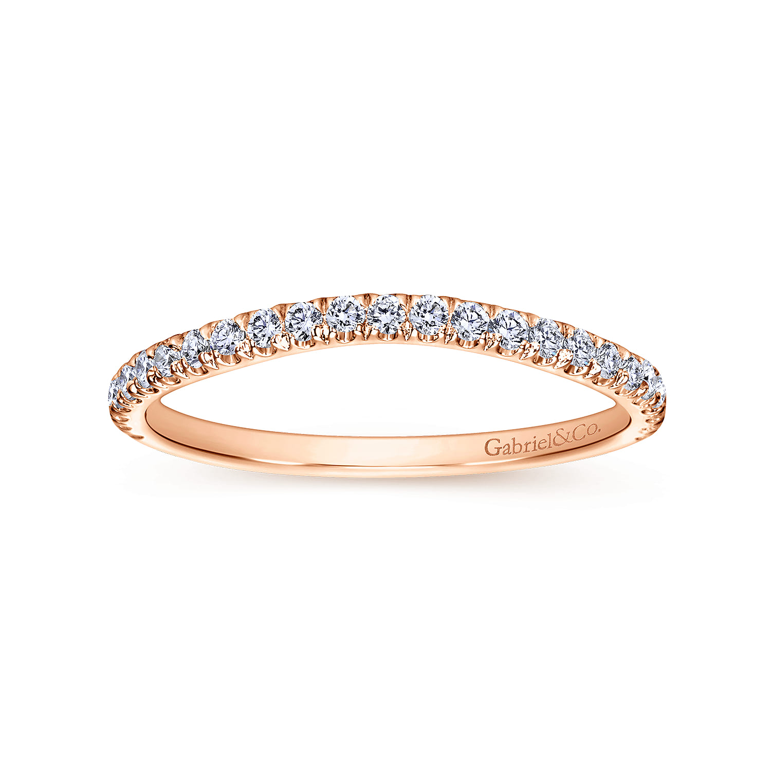 14K Rose Gold Matching Wedding Band - 0.3 ct - Shot 5