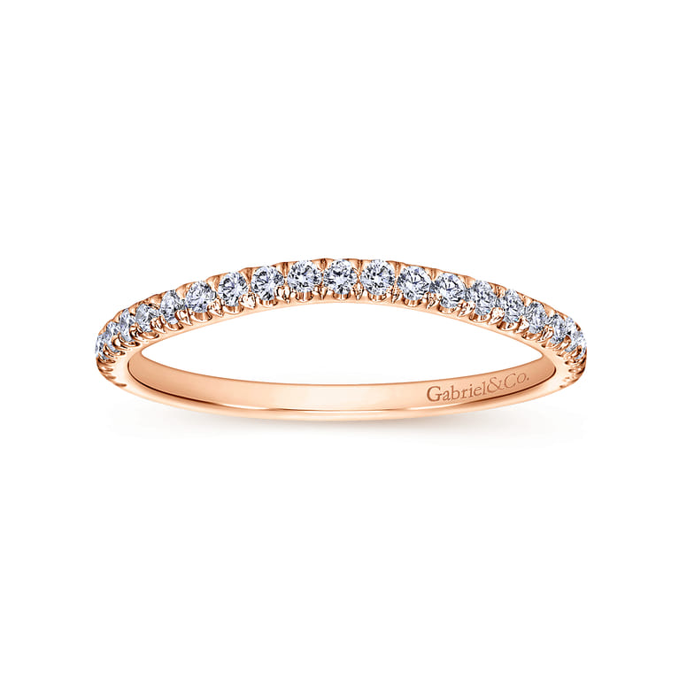 14K Rose Gold Matching Wedding Band - 0.3 ct - Shot 5
