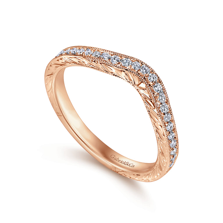 14K Rose Gold Matching Wedding Band - 0.19 ct - Shot 3