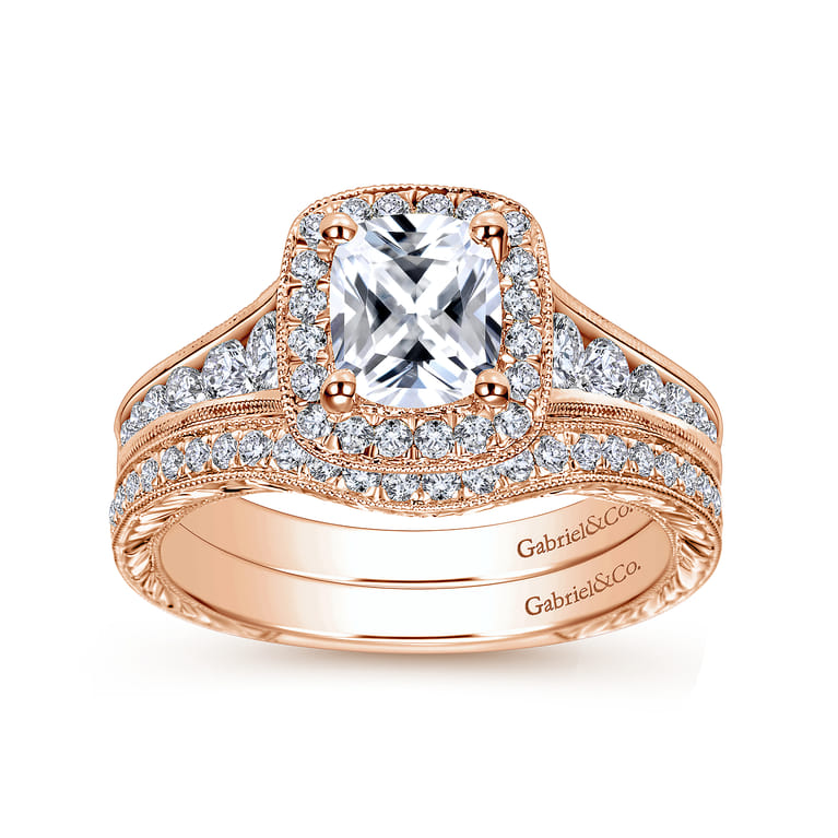 14K Rose Gold Matching Wedding Band - 0.19 ct - Shot 4