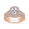 14K Rose Gold Matching Wedding Band - 0.19 ct