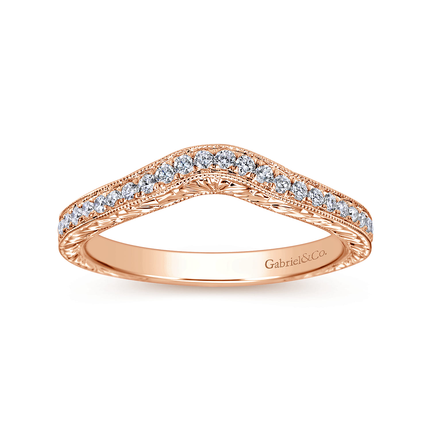 14K Rose Gold Matching Wedding Band - 0.19 ct - Shot 5