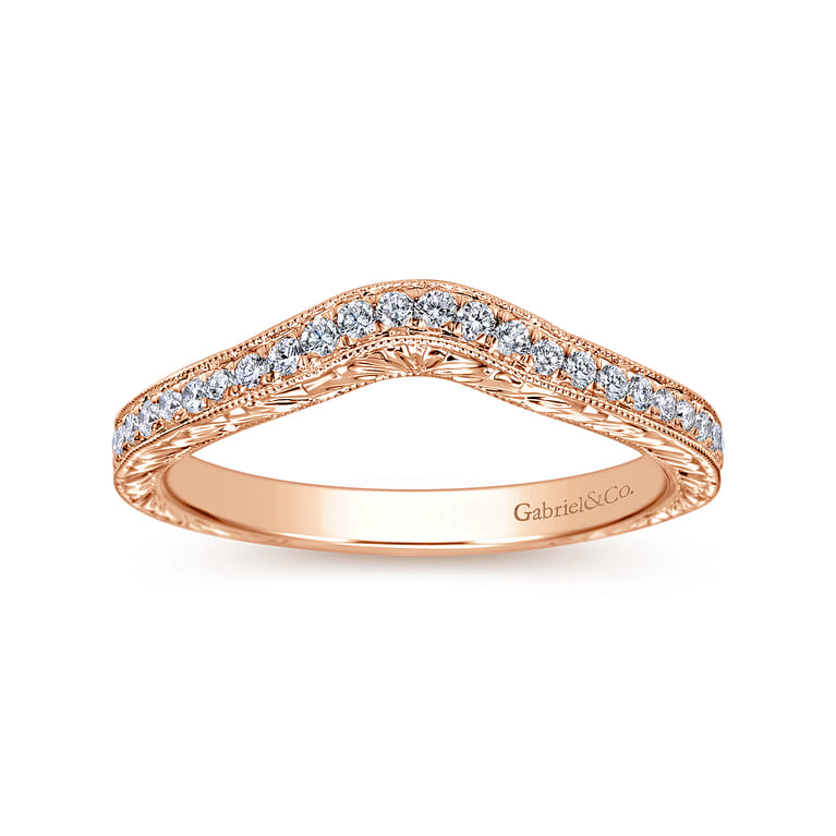 14K Rose Gold Matching Wedding Band - 0.19 ct - Shot 5