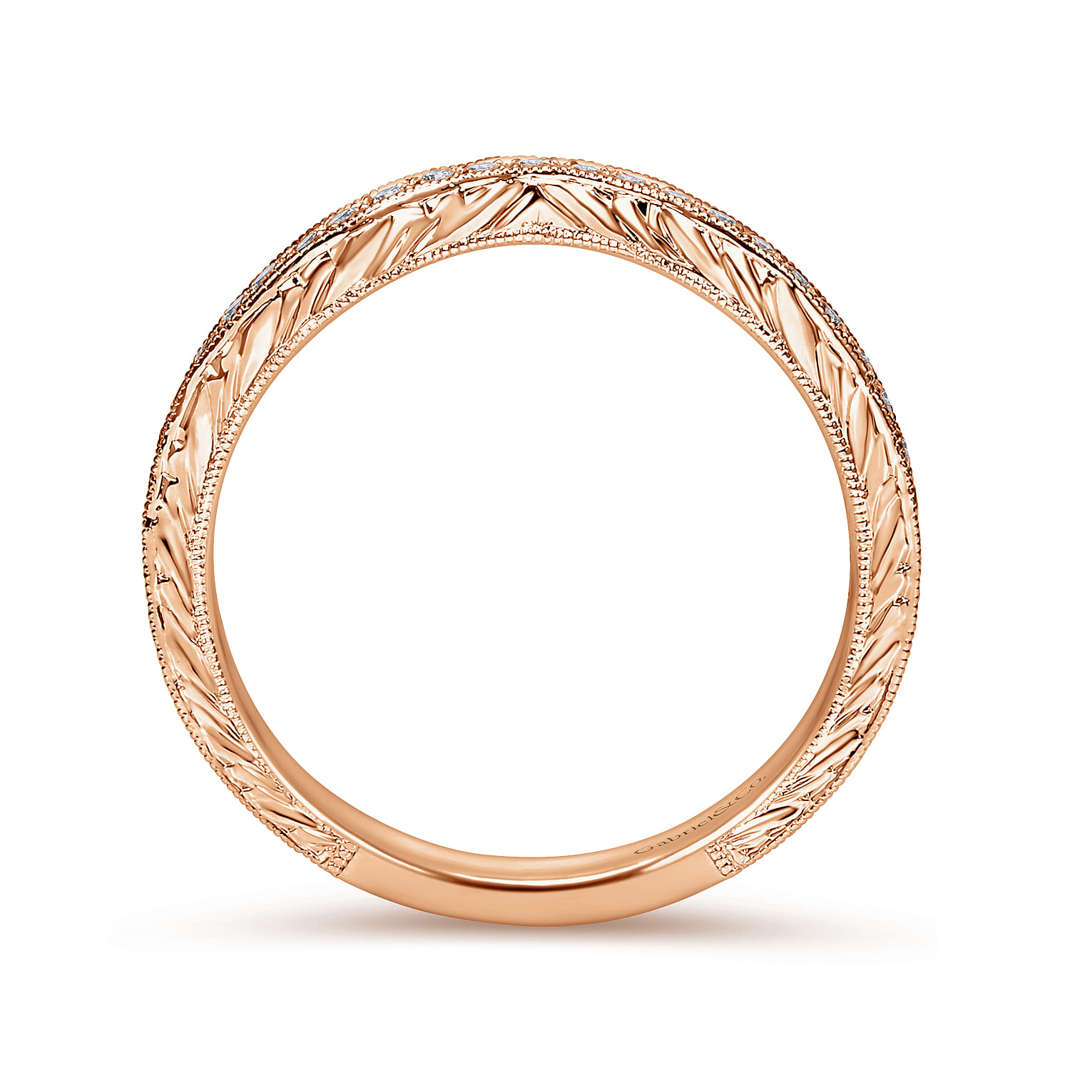 14K Rose Gold Matching Wedding Band - 0.22 ct - Shot 2