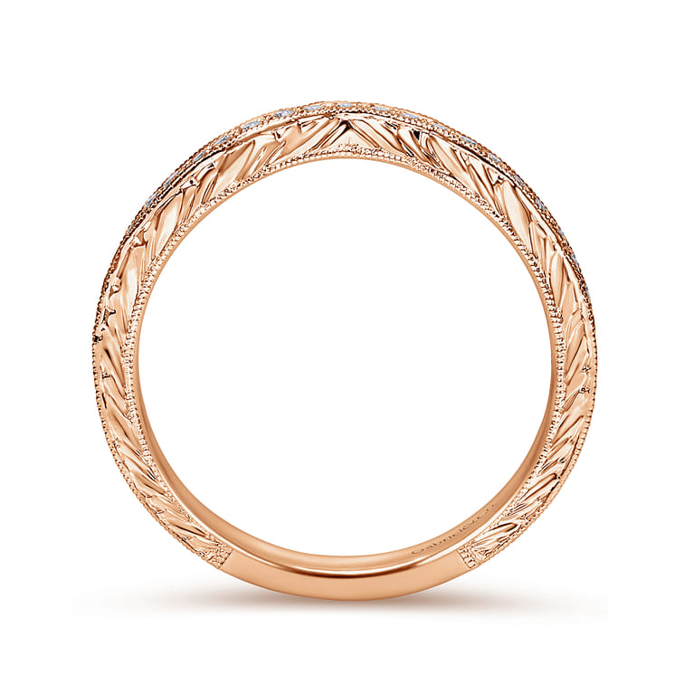 14K Rose Gold Matching Wedding Band - 0.22 ct - Shot 2