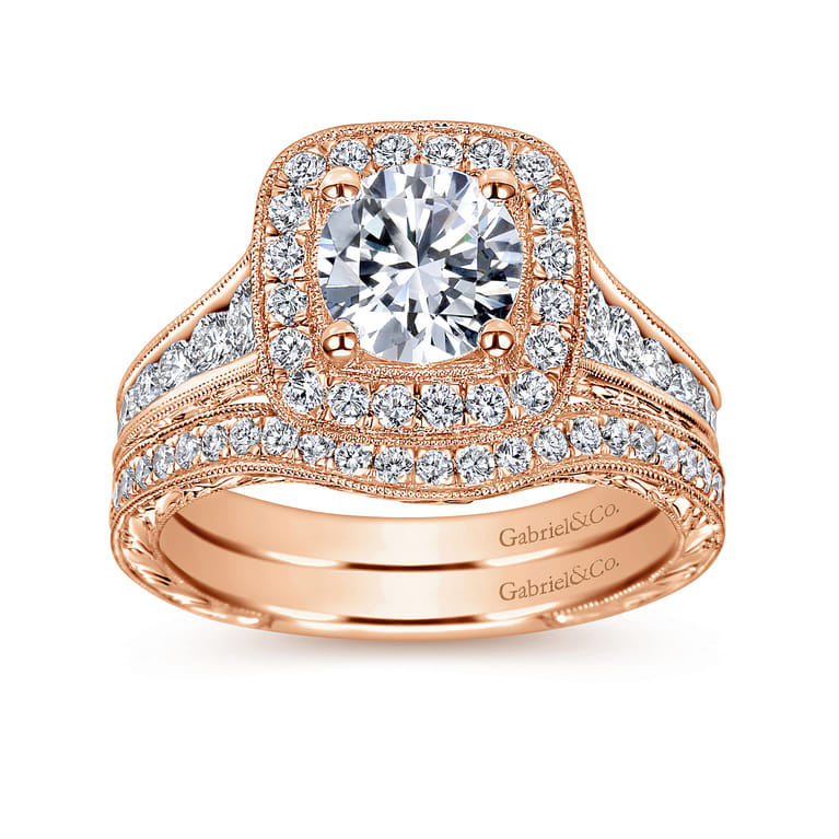 14K Rose Gold Matching Wedding Band - 0.22 ct - Shot 4