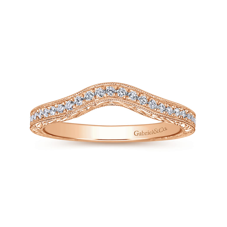 14K Rose Gold Matching Wedding Band - 0.22 ct - Shot 5