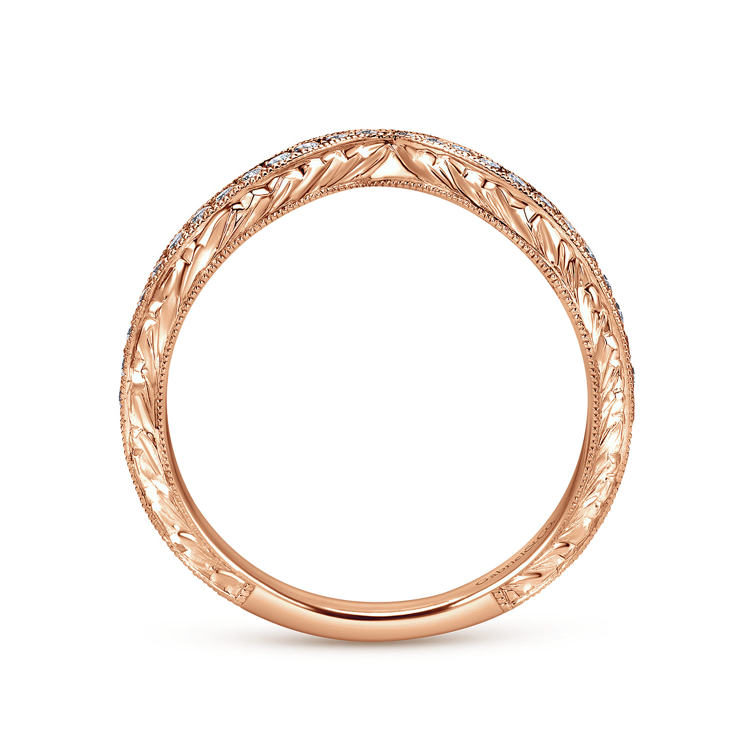 14K Rose Gold Matching Wedding Band - 0.19 ct - Shot 2