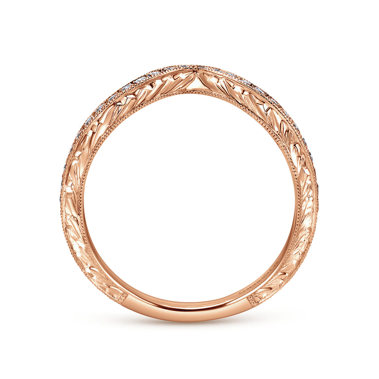 14K Rose Gold Matching Wedding Band - 0.19 ct - Shot 2