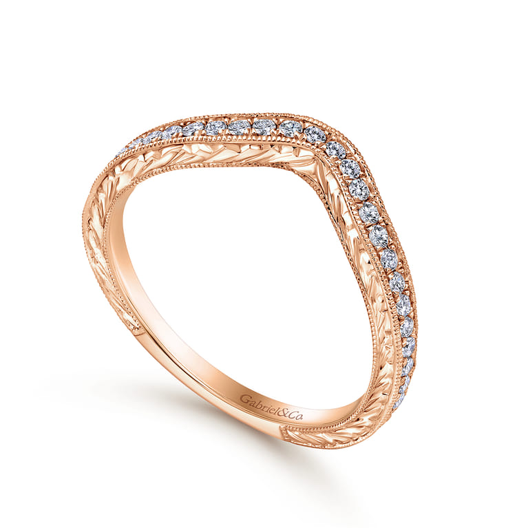 14K Rose Gold Matching Wedding Band - 0.19 ct - Shot 3