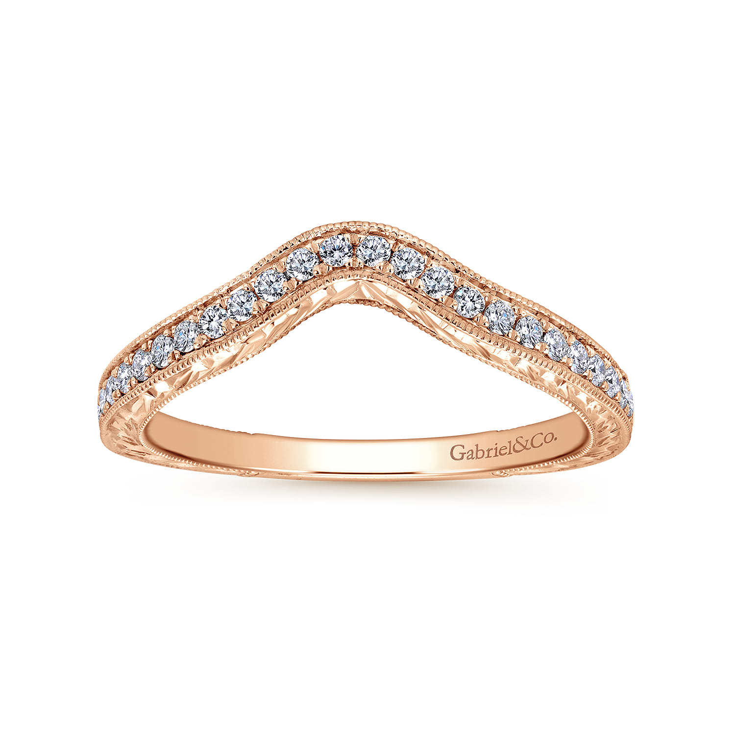 14K Rose Gold Matching Wedding Band - 0.19 ct - Shot 5
