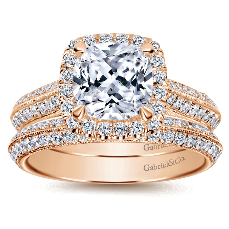 14K Rose Gold Matching Wedding Band - 0.34 ct - Shot 1