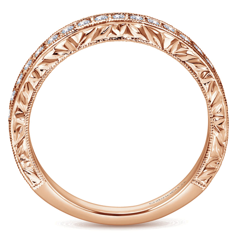 14K Rose Gold Matching Wedding Band - 0.35 ct - Shot 2