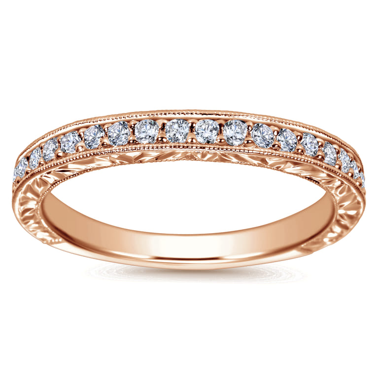 14K Rose Gold Matching Wedding Band - 0.35 ct - Shot 5