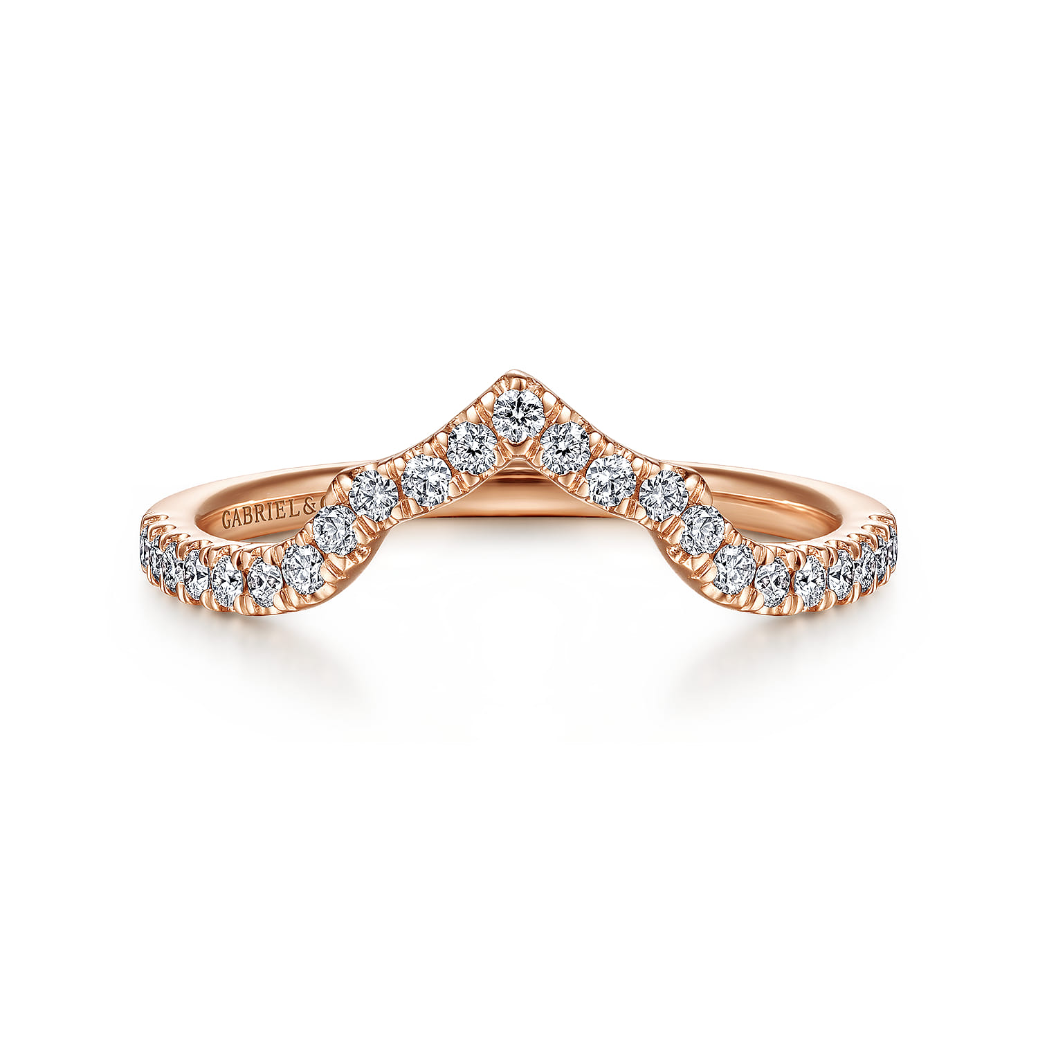 14K Rose Gold Matching Wedding Band - 0.22 ct - Shot 1