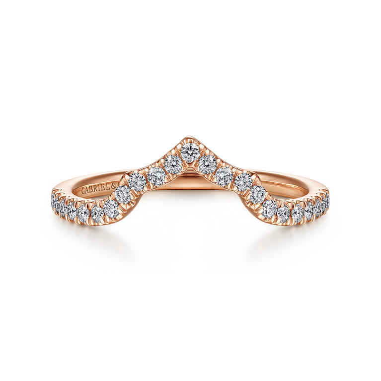14K Rose Gold Matching Wedding Band - 0.22 ct - Shot 1
