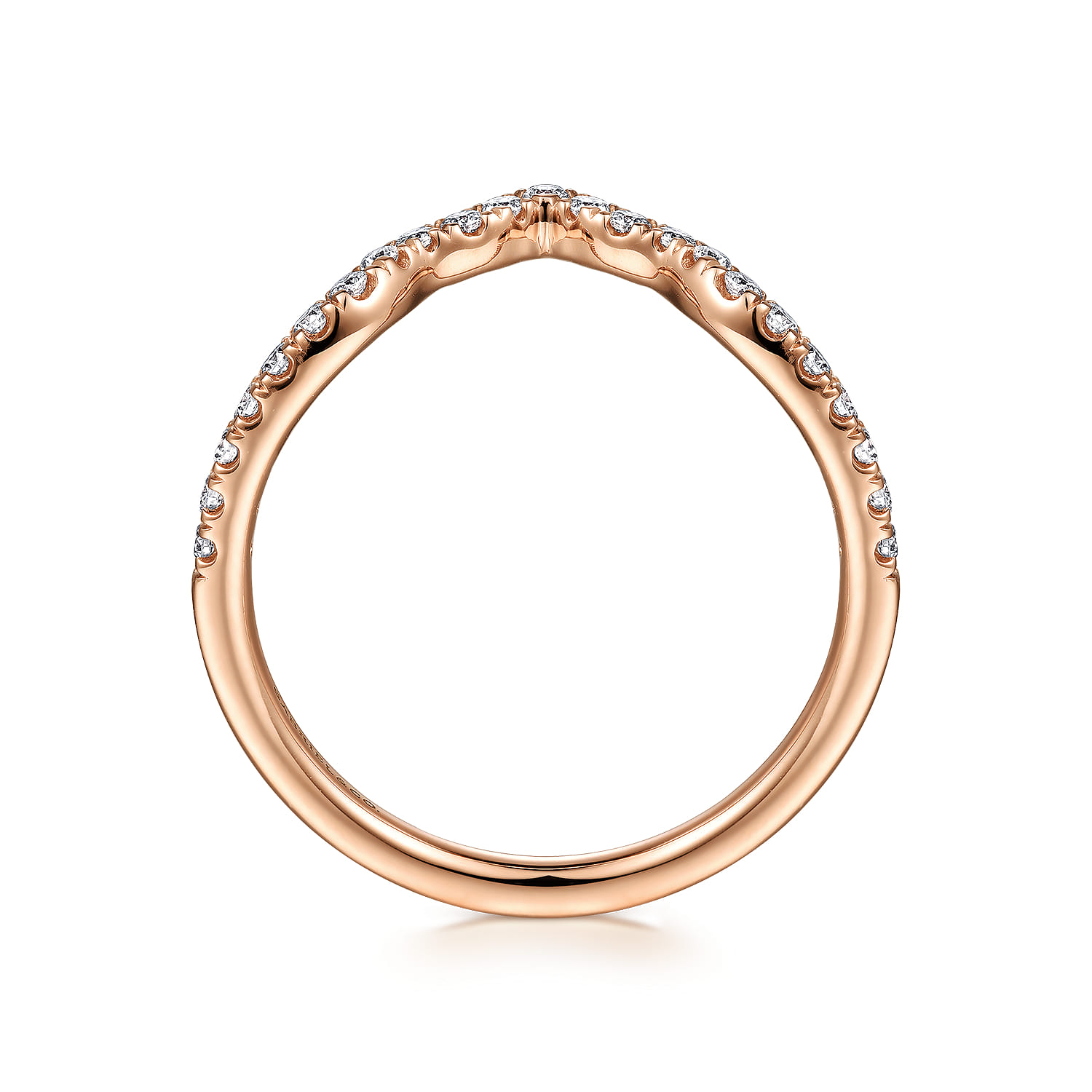 14K Rose Gold Matching Wedding Band - 0.22 ct - Shot 2